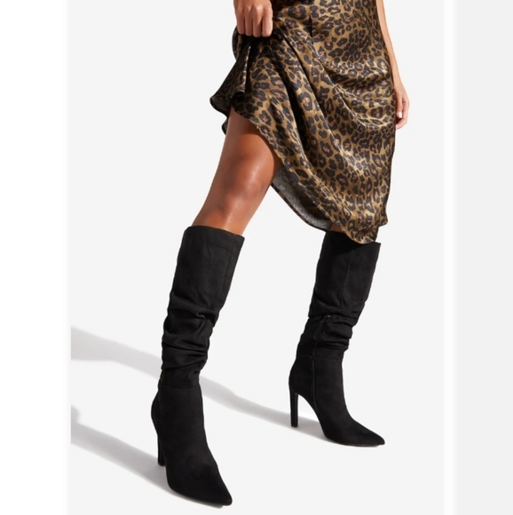 Wide Calf or Plus Size Black Boots Slouchy Stiletto. Winter & Fall. 💕 - Picture 2 of 6